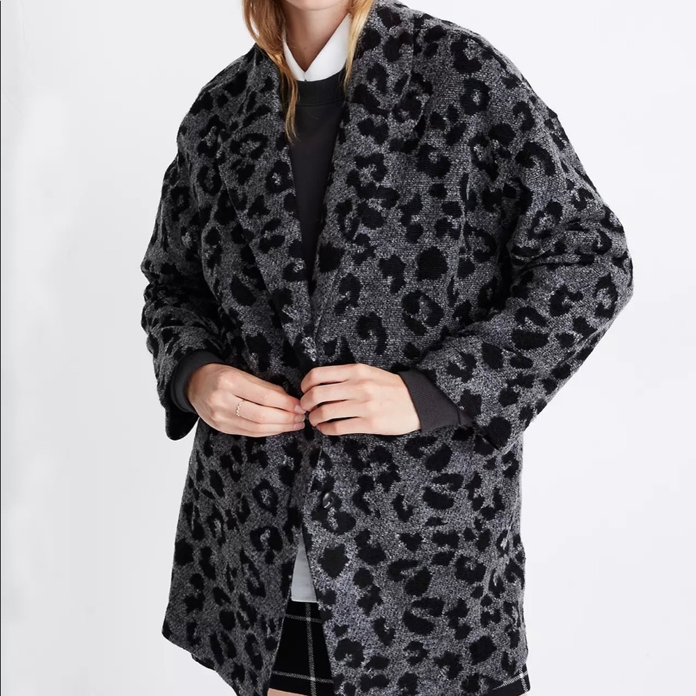 Madewell Texture & Thread Blazer Coat in Jungle Cat